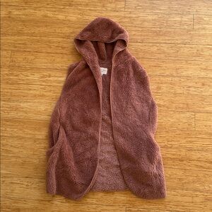 love tree  Vest fuzzy hooded sleeveless